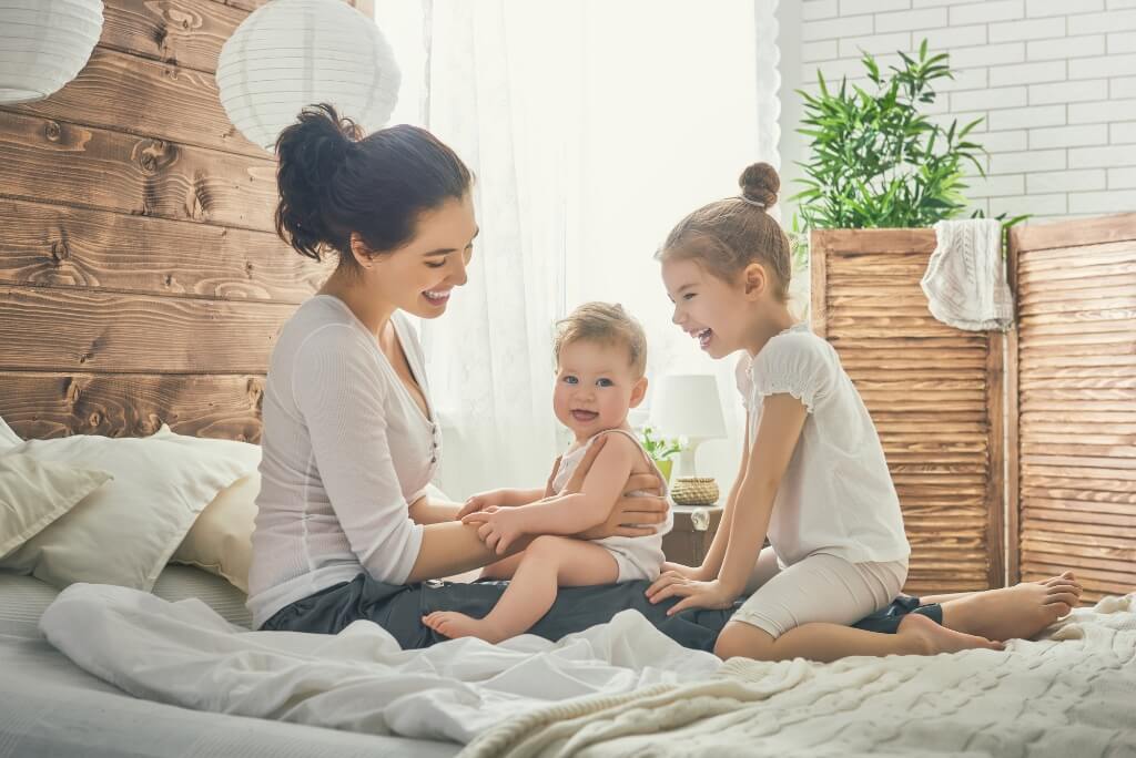 Mom With Her Two Children